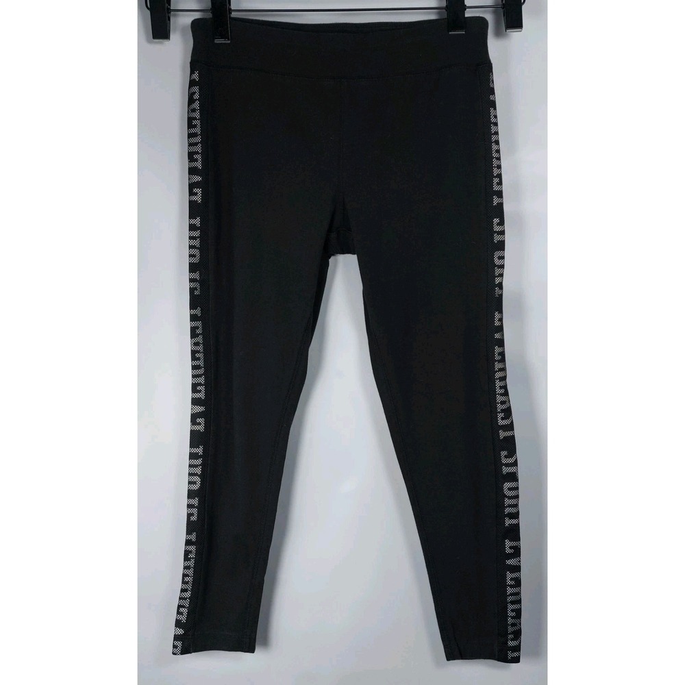 Everlast Sport Leggings Womens‎ Size Large Black Mesh  Logo Side